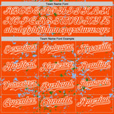 Custom Orange Light Blue Grass Green-White Fragment 3D Pattern Design Bomber Full-Snap Varsity Letterman Hoodie Jacket