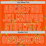Custom Orange Neon Green Thunder Blue-White Fragment 3D Pattern Design Bomber Full-Snap Varsity Letterman Hoodie Jacket