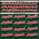 Custom Green Red Kelly Green-White Fragment 3D Pattern Design Bomber Full-Snap Varsity Letterman Hoodie Jacket