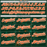 Custom Green Orange Kelly Green-White Fragment 3D Pattern Design Bomber Full-Snap Varsity Letterman Hoodie Jacket