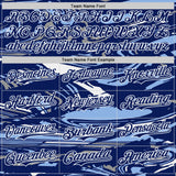 Custom Figure Royal Light Blue-White Fluid Bomber Full-Snap Varsity Letterman Hoodie Jacket