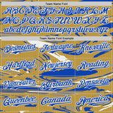 Custom Figure Thunder Blue Old Gold Black-White Fluid Bomber Full-Snap Varsity Letterman Hoodie Jacket