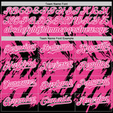 Custom Black Pink-White Abstract Sharp Shape Fragment 3D Pattern Design Bomber Full-Snap Varsity Letterman Hoodie Jacket