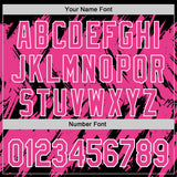 Custom Black Pink-White Abstract Sharp Shape Fragment 3D Pattern Design Bomber Full-Snap Varsity Letterman Hoodie Jacket