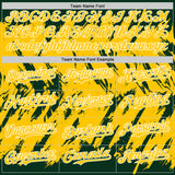 Custom Green Yellow Gold-White Abstract Sharp Shape Fragment 3D Pattern Design Bomber Full-Snap Varsity Letterman Hoodie Jacket