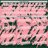 Custom Green Medium Pink-White Abstract Sharp Shape Fragment 3D Pattern Design Bomber Full-Snap Varsity Letterman Hoodie Jacket
