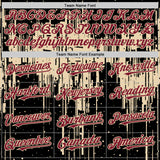 Custom Black Crimson-City Cream Dripping Splatter 3D Pattern Design Bomber Full-Snap Varsity Letterman Hoodie Jacket