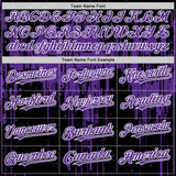 Custom Black Purple-White Dripping Splatter 3D Pattern Design Bomber Full-Snap Varsity Letterman Hoodie Jacket