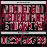 Custom Black Crimson-White Dripping Splatter 3D Pattern Design Bomber Full-Snap Varsity Letterman Hoodie Jacket