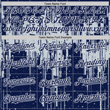 Custom Navy Silver-White Dripping Splatter 3D Pattern Design Bomber Full-Snap Varsity Letterman Hoodie Jacket