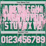 Custom Kelly Green Light Pink-White Dripping Splatter 3D Pattern Design Bomber Full-Snap Varsity Letterman Hoodie Jacket