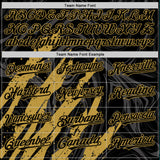 Custom Black Old Gold Splash 3D Pattern Design Bomber Full-Snap Varsity Letterman Hoodie Jacket