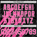 Custom Black Pink-White Splash 3D Pattern Design Bomber Full-Snap Varsity Letterman Hoodie Jacket