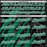 Custom Black Kelly Green-White Splash 3D Pattern Design Bomber Full-Snap Varsity Letterman Hoodie Jacket
