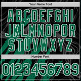 Custom Black Kelly Green-White Splash 3D Pattern Design Bomber Full-Snap Varsity Letterman Hoodie Jacket
