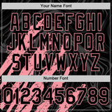 Custom Black Medium Pink-White Splash 3D Pattern Design Bomber Full-Snap Varsity Letterman Hoodie Jacket