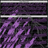 Custom Black Medium Purple-White Splash 3D Pattern Design Bomber Full-Snap Varsity Letterman Hoodie Jacket
