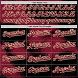 Custom Black Crimson-Cream Abstract Color Blocks Fragment 3D Pattern Design Bomber Full-Snap Varsity Letterman Hoodie Jacket