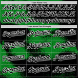 Custom Black Grass Green-White Abstract Color Blocks Fragment 3D Pattern Design Bomber Full-Snap Varsity Letterman Hoodie Jacket