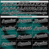 Custom Black Midnight Green-White Abstract Color Blocks Fragment 3D Pattern Design Bomber Full-Snap Varsity Letterman Hoodie Jacket