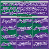 Custom Purple Kelly Green-White Abstract Color Blocks Fragment 3D Pattern Design Bomber Full-Snap Varsity Letterman Hoodie Jacket