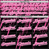 Custom Black Pink-White Splash 3D Pattern Design Bomber Full-Snap Varsity Letterman Hoodie Jacket