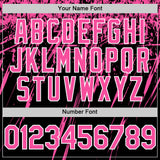 Custom Black Pink-White Splash 3D Pattern Design Bomber Full-Snap Varsity Letterman Hoodie Jacket