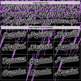 Custom Black Medium Purple-White Splash 3D Pattern Design Bomber Full-Snap Varsity Letterman Hoodie Jacket