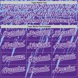 Custom Purple Light Blue-White Splash 3D Pattern Design Bomber Full-Snap Varsity Letterman Hoodie Jacket
