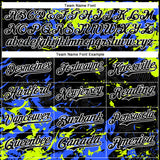 Custom Black Neon Green Royal-White Splash 3D Pattern Design Bomber Full-Snap Varsity Letterman Hoodie Jacket