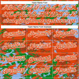 Custom Orange Light Blue Grass Green-White Splash 3D Pattern Design Bomber Full-Snap Varsity Letterman Hoodie Jacket