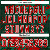 Custom Green Red Kelly Green-White Splash 3D Pattern Design Bomber Full-Snap Varsity Letterman Hoodie Jacket