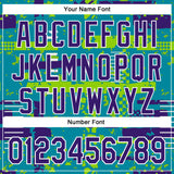 Custom Teal Purple Neon Green-White Abstract Fragment Shape 3D Pattern Design Bomber Full-Snap Varsity Letterman Hoodie Jacket