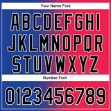 Custom Royal Black Red-White Gradient Line Bomber Full-Snap Varsity Letterman Hoodie Jacket