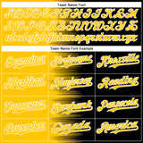 Custom Yellow Black-White Gradient Line Bomber Full-Snap Varsity Letterman Hoodie Jacket