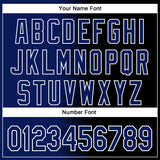 Custom Royal Black-White Gradient Line Bomber Full-Snap Varsity Letterman Hoodie Jacket