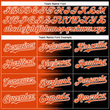 Custom Orange Black-White Gradient Line Bomber Full-Snap Varsity Letterman Hoodie Jacket
