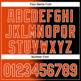 Custom Orange Black-White Gradient Line Bomber Full-Snap Varsity Letterman Hoodie Jacket