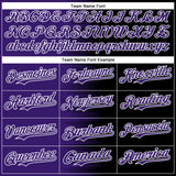 Custom Purple Black-White Gradient Line Bomber Full-Snap Varsity Letterman Hoodie Jacket