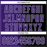 Custom Purple Black-White Gradient Line Bomber Full-Snap Varsity Letterman Hoodie Jacket