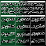 Custom Green Black-White Gradient Line Bomber Full-Snap Varsity Letterman Hoodie Jacket