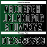 Custom Green Black-White Gradient Line Bomber Full-Snap Varsity Letterman Hoodie Jacket