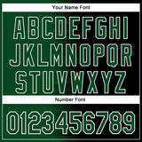 Custom Kelly Green Black-White Gradient Line Bomber Full-Snap Varsity Letterman Hoodie Jacket