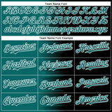 Custom Teal Black-White Gradient Line Bomber Full-Snap Varsity Letterman Hoodie Jacket