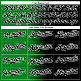 Custom Grass Green Black-White Gradient Line Bomber Full-Snap Varsity Letterman Hoodie Jacket