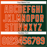 Custom Orange Green-White Gradient Line Bomber Full-Snap Varsity Letterman Hoodie Jacket