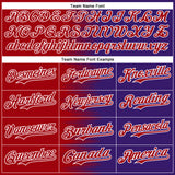 Custom Red Purple-White Gradient Line Bomber Full-Snap Varsity Letterman Hoodie Jacket