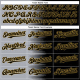 Custom Gray Black-Old Gold Gradient Line Bomber Full-Snap Varsity Letterman Hoodie Jacket