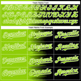 Custom Neon Green Black-White Gradient Line Bomber Full-Snap Varsity Letterman Hoodie Jacket
