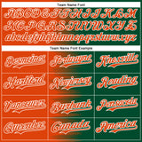Custom Orange Kelly Green-White Gradient Line Bomber Full-Snap Varsity Letterman Hoodie Jacket